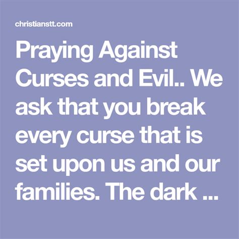 Can prayer be used to inflict a curse on someone